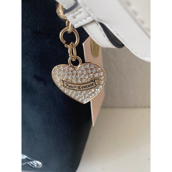 Juicy Couture Classic Scottie Dogs Hobo Bag Liquorice Black White Velvet NEW - Picture 5 of 14